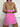 PINK HALTER NECK BIKINI SET WITH SKIRT SOLID COLOR