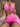 PINK HALTER NECK BIKINI SET WITH SKIRT SOLID COLOR