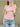 PINK HEART LACE TRIM SQUARE NECK COLOR BLOCK TOP