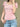 PINK HEART LACE TRIM SQUARE NECK COLOR BLOCK TOP