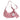 PINK LEATHER MINI SHOULDER BAG WITH HEART-SHAPED MIRROR Y2K STYLE