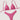 PINK PATTERNED BIKINI SET HIGH STRETCH FABRIC TEXTURE