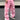 PINK STAR-PATTERNED PANTS LOOSE FIT RAW WASH COTTON