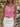 PINK TANK TOP WITH WHITE TRIM AND LETTUCE EDGE DESIGN