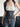 PINSTRIPE CORSET TOP WITH RUFFLE DETAIL AND SLIM FIT SLEEVELESS DESIGN