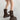 PLATFORM BOOTS BLACK VEGAN LEATHER BUCKLE STRAP