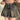 PLEATED DENIM MINI SKIRT SCALLOP FABRIC