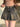PLEATED DENIM MINI SKIRT SCALLOP FABRIC
