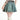 PLEATED DENIM MINI SKIRT WITH BELT