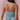 PLEATED LAYERED TIE-FRONT TOP WITH LACE TRIM IN LIGHT BLUE