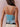 PLEATED LAYERED TIE-FRONT TOP WITH LACE TRIM IN LIGHT BLUE