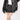 PLEATED MINI VEGAN LEATHER SKIRT ONYX