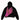 PRINT HOODIE WITH PINK HAND GRAPHIC - Y2K COLLAR STYLE DESIGN