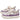 PURPLE AND WHITE WAVY SNEAKERS VEGAN LEATHER SIZING INFORMATION