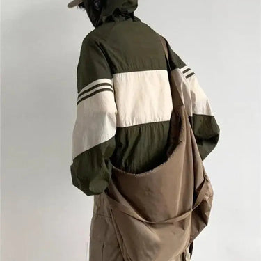Quick Dry Green Oversized Retro Patchwork Jacket