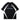 RACING-STYLE POLO SHIRT BLACK AND WHITE SHORT SLEEVE ROUND COLLAR