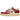 RED AND CREAM ROSE DESIGN SNEAKERS MADE WITH VEGAN LEATHER
