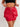 RED FAUX LEATHER MINI SKIRT POCKETS
