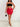 RED FAUX LEATHER MINI SKIRT POCKETS
