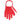 RED HAND BAG GLOVE SILHOUETTE STATEMENT BAG