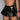 RED HEART CUTOUT MINI SKIRT FAUX LEATHER PLEATED