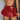 RED HEART CUTOUT MINI SKIRT FAUX LEATHER PLEATED