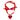 RED HEART PENDANT NECKLACE WITH HEART SATIN RIBBON JEWELRY