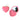 RED HEART-SHAPED EARRING AND COMPACT MIRROR SET FOR WOMEN