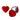 RED HEART-SHAPED EARRING AND COMPACT MIRROR SET FOR WOMEN