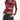 RED MESH LONG-SLEEVE TOP WITH FACE PRINT FASHION TOP
