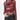 RED MESH LONG-SLEEVE TOP WITH FACE PRINT FASHION TOP