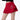 RED PLEATED MINI SKIRT BOLD BUCKLE BELT