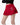 RED PLEATED MINI SKIRT BOLD BUCKLE BELT