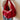 RED STRIPED HOBO BAG WITH EMBROIDERED DETAILS AND FIXED SHOULDER STRAPS