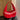 RED STRIPED HOBO BAG WITH EMBROIDERED DETAILS AND FIXED SHOULDER STRAPS