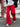 RED WIDE-LEG JEANS WITH FLAME POCKET AND FLAME STITCHING DETAILS