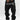 RHINESTONE GRAPHIC BLACK DENIM STRAIGHT LEG JEANS MID WAIST