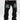 RHINESTONE GRAPHIC BLACK DENIM STRAIGHT LEG JEANS MID WAIST