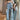 RIPPED WIDE-LEG DENIM JEANS BLUE PUNK FRAYED STYLE