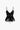 SHEER RUFFLE CAMI TOP IN BLACK WITH SOLID COLOR DESIGN