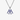 SILVER CHAIN NECKLACE WITH BLUE MONOGRAM PENDANT FOR PERSONALIZATION