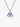 SILVER CHAIN NECKLACE WITH BLUE MONOGRAM PENDANT FOR PERSONALIZATION