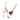 SILVER CHAIN NECKLACE WITH RED HEART PENDANT AND STAR CHARMS