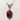 SILVER NECKLACE WITH STUNNING RED OVAL PENDANT
