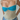 SLIM FIT CROCHETED TOP WITH LACE-UP V-NECK IN BLUE AND BEIGE