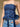 SLIM FIT DENIM STRAPLESS TOP WITH FLOWER DETAIL