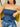 SLIM FIT DENIM STRAPLESS TOP WITH FLOWER DETAIL