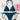 SOLID COLOR BIKINI SET WITH CLASSIC HALTER NECK AND LINING TEXTURE