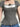 SQUARE NECK COLLAR TOP WITH RANDOM PRINTING Y2K STYLE