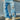STAR PATTERN LOOSE JEANS RAW WASH FINISH